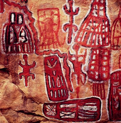 Prehistoric Rock Painting, from the Songhai-Dogon Region of Mali by Prehistoric